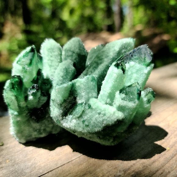 Tektite pillar Green&white crystal cluster LARGE size - Picture 7 of 8